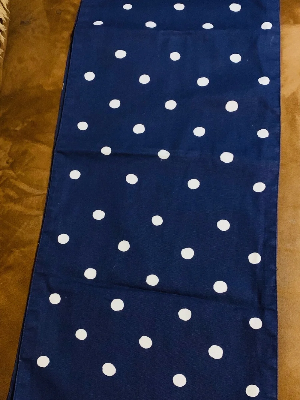 Navy Polka Dot Table Runner- Classic Playful Style